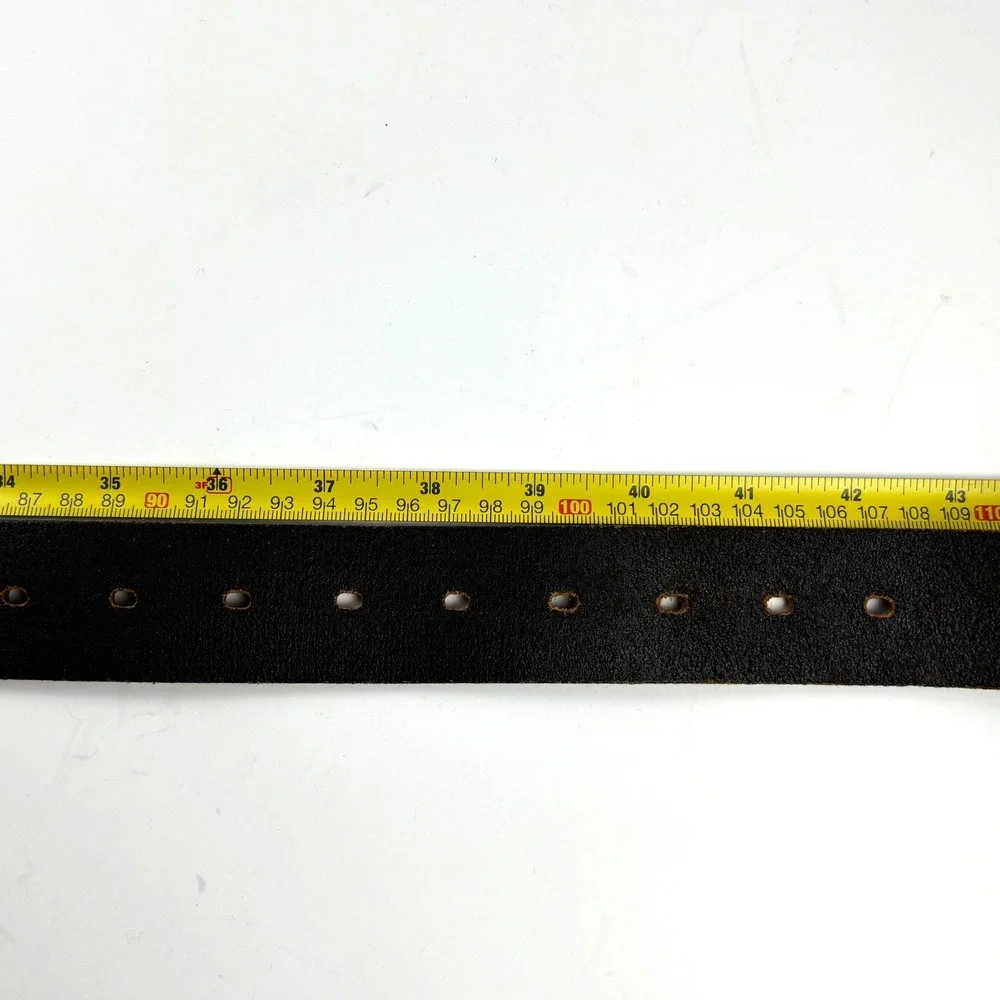 Dickies Leather Belt Mens 40 Brown‎ Genuine Leather Silver Buckle 11GD020027